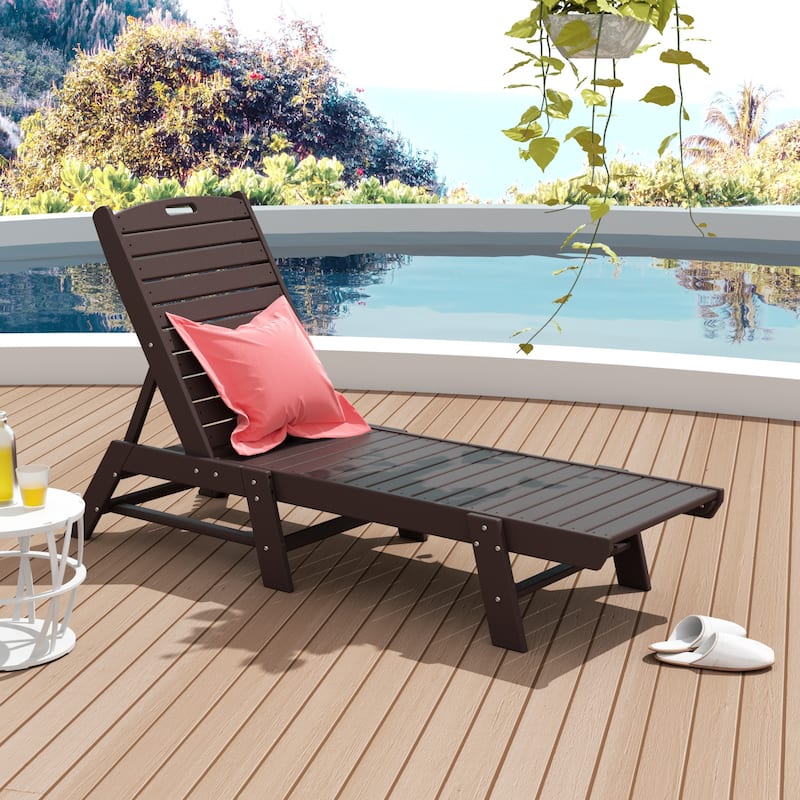 Laguna Hdpe All Weather Outdoor Patio Pool Reclining Armless Chaise Lounge