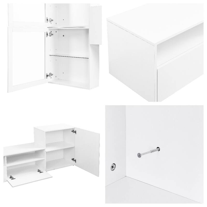 High Gloss TV Stand w/Ample Storage Space,MediaConsole，Versatile
