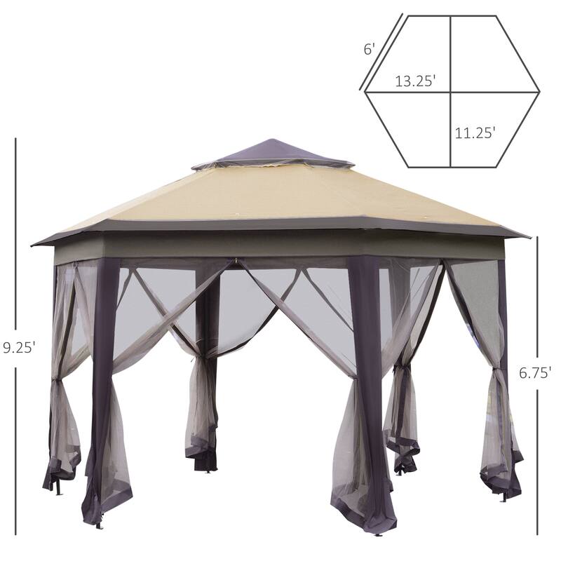 Masi 12-foot Hexagonal Pop-up Patio Gazebo by Havenside Home