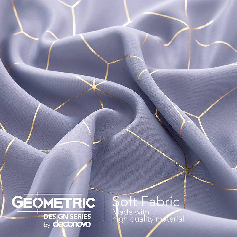 Deconovo Colorful Blackout Gold Honeycomb Curtains 42 Width(2 Panel)