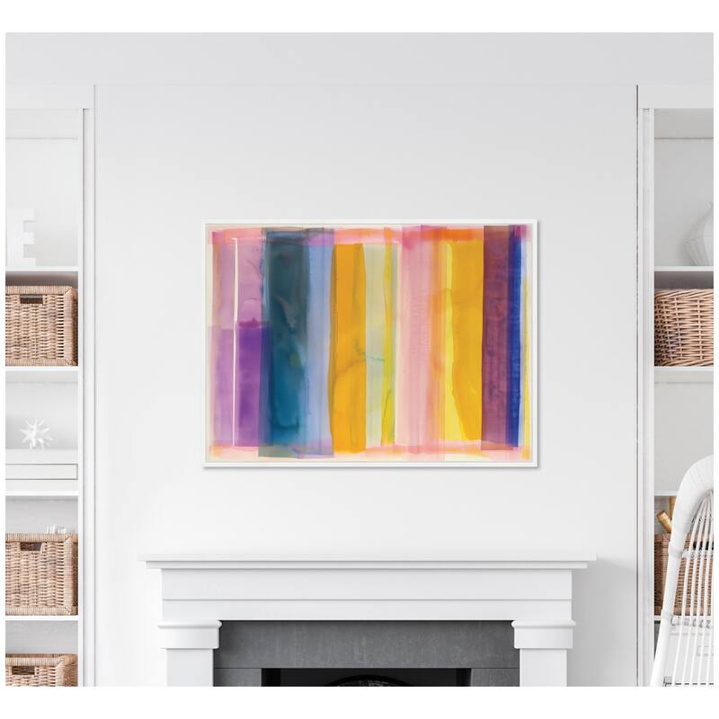 Kate and Laurel Sylvie Vibrant Lines I Framed Canvas by Amy Lighthall