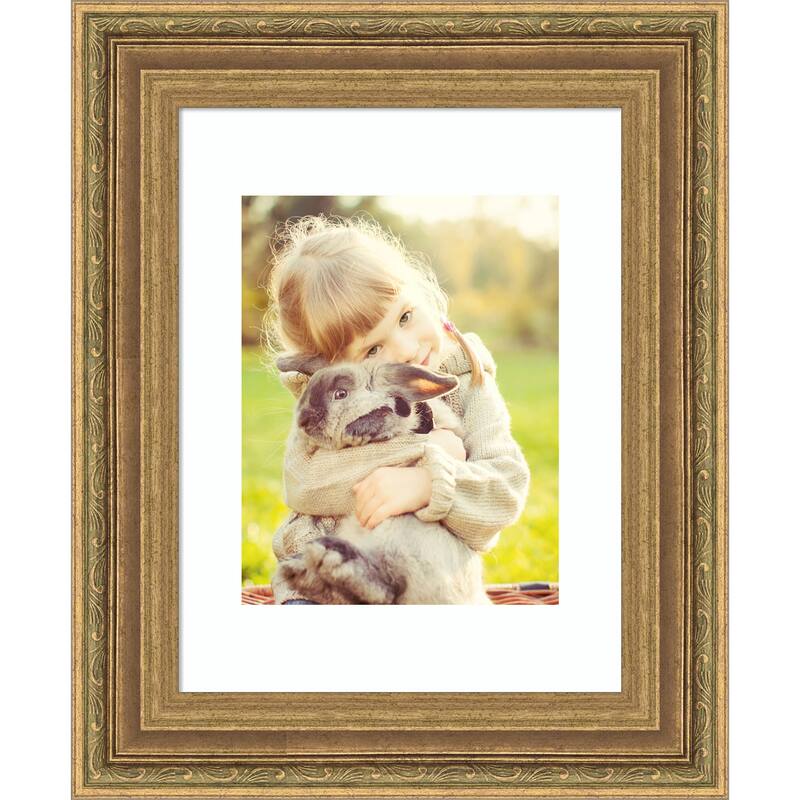 Elliot Gold Picture Frame, Photo Frame - 11x14 Matted to 8x10