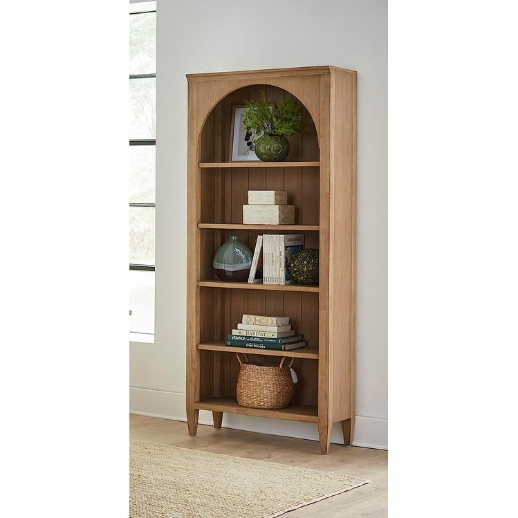 Modern Wood Open Bookcase, Office Shelving, Storage Cabinet, Fully Assembled, Light Brown