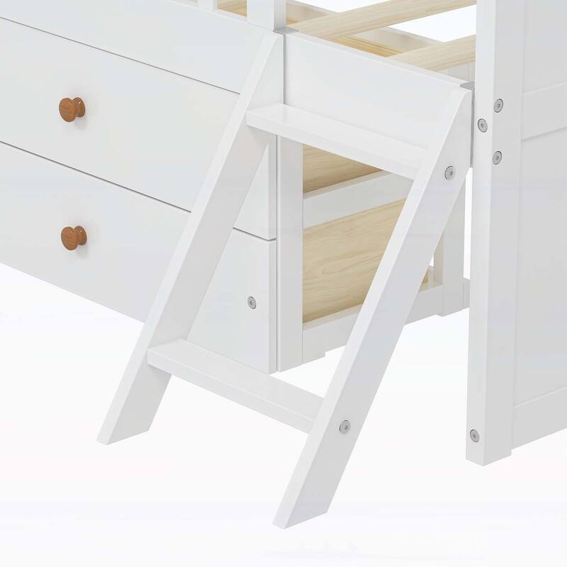 Wooden Twin Bed with Wonderful Storage Options for Children