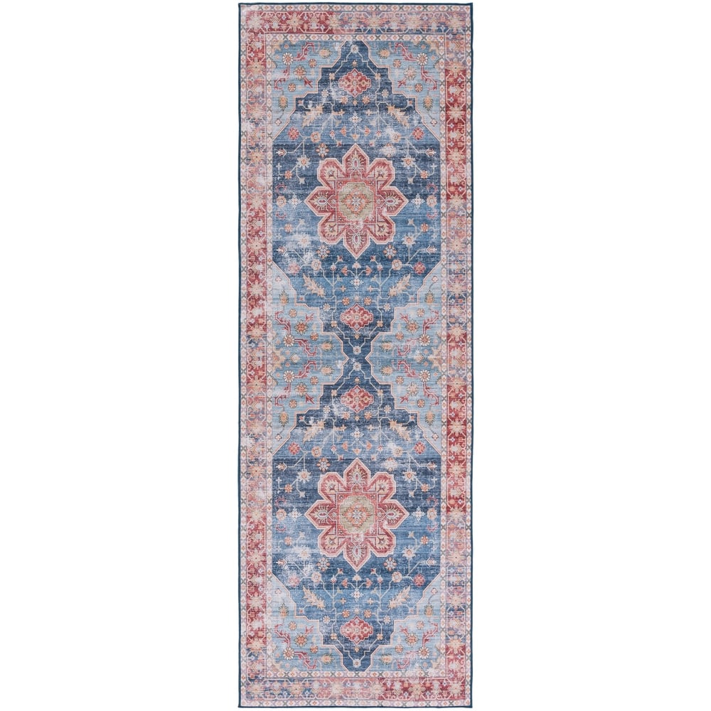 SAFAVIEH Tucson Machine Washable Slip Resistant Mallie Oriental Medallion