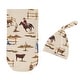 preview thumbnail 2 of 4, Wild West Cowboy Collection Boy Baby Cocoon and Beanie Hat Sleep Sack - 2pc Set - Red, Blue, Tan Western Southern Country Horse