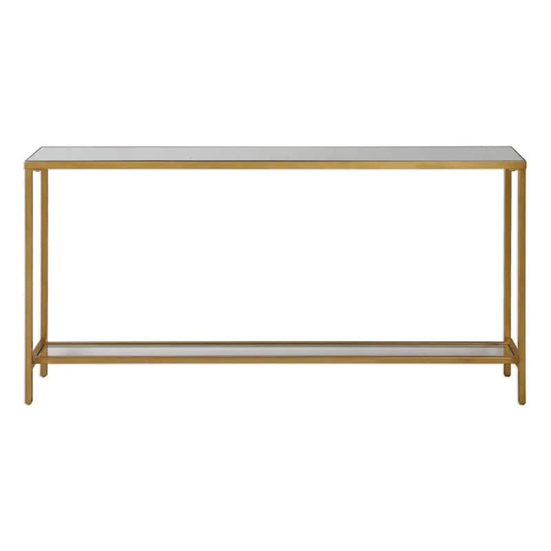 60" hayley gold console table