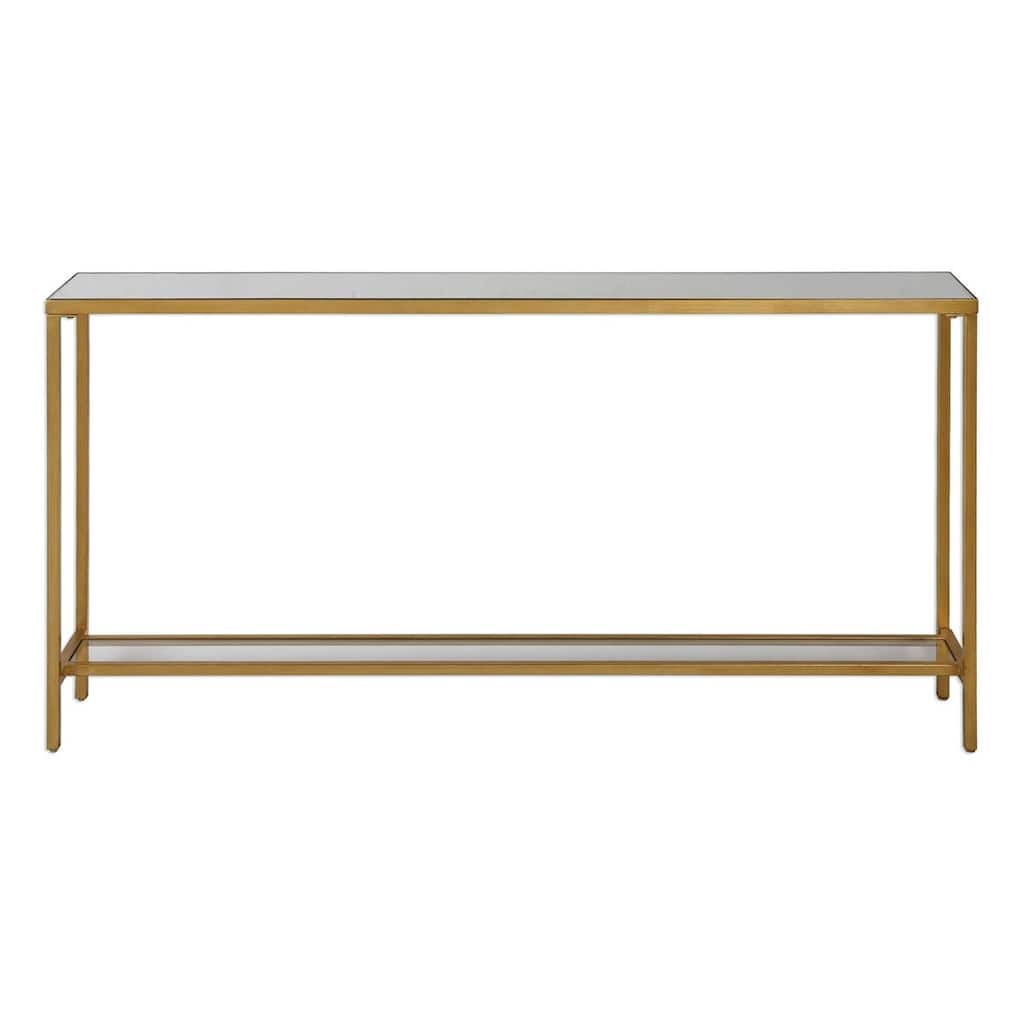 60" hayley gold console table