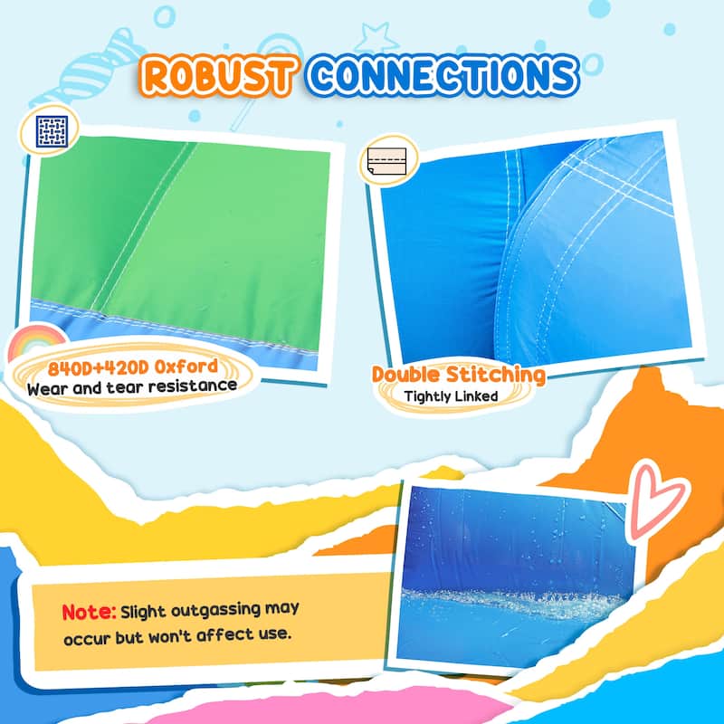 Multicolored Inflatable Bouncy Castle with Slide, Ball Pit, Jumping Area & Basketball Hoop – Durable 420D+840D Oxford Fabric