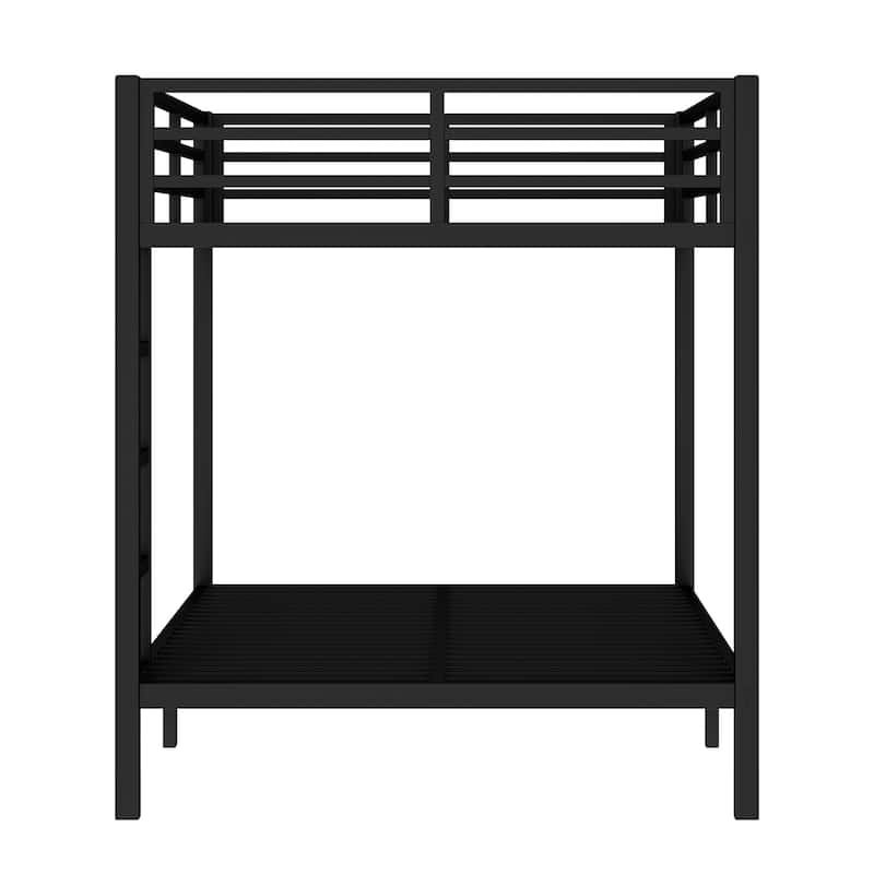 Metal Full XL over Full XL Bunk Bed for Teens and Adults,Space-Saving/Noise Reduced/No Box Spring Needed, Black