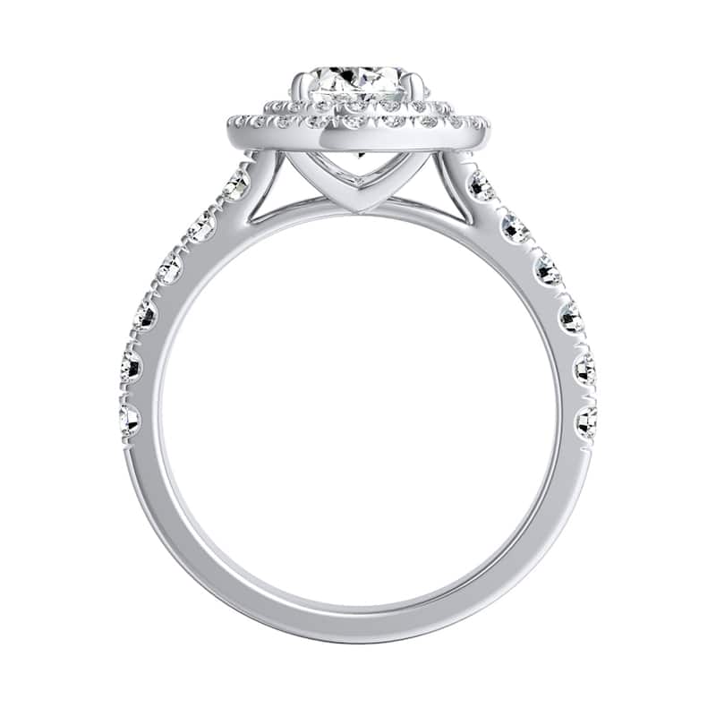Auriya 14k Gold Classic Oval Shape 1 1/4ctw Double Halo Diamond Engagement Ring