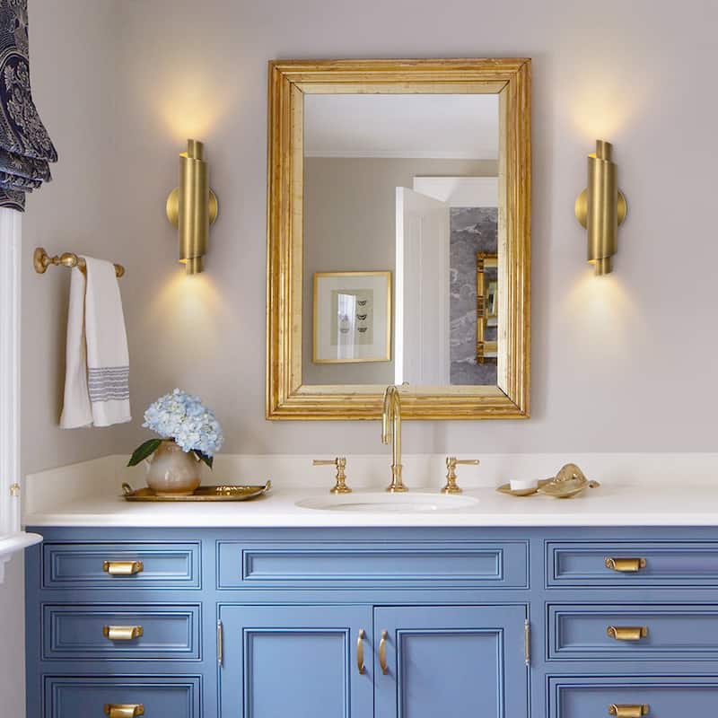 2-Light Mid-Century Dimmable LED Linear LED Vanity Wall Lamp