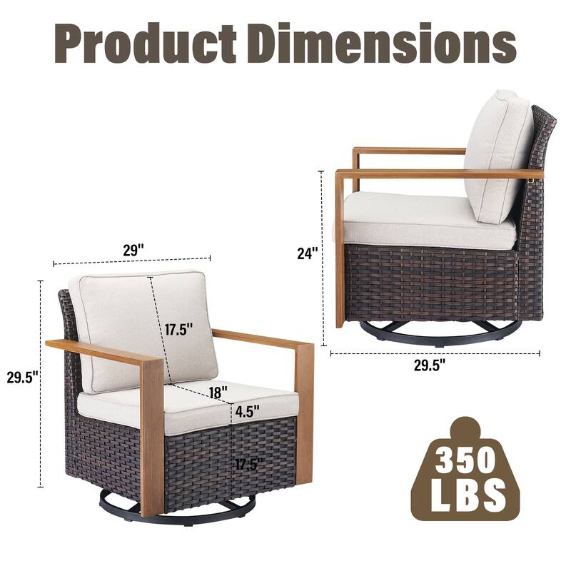 Gymojoy Outdoor Swivel Gliders Rocker Chairs 2 Pieces