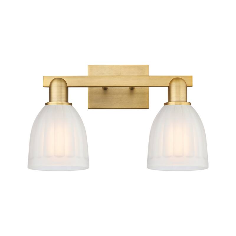 Innovations Lighting 716-2W-12-17 Brookfield Vanity Brookfield 2 Light - Brushed Brass / White