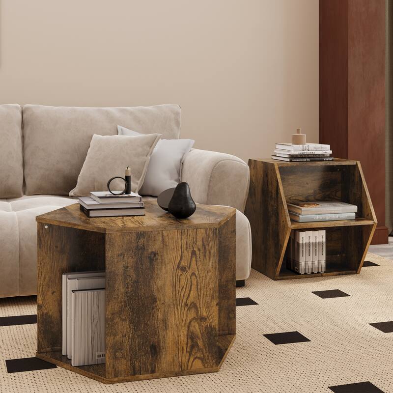 Coffee Table Side Table Nightstand Wood for Living Room, Bedroom