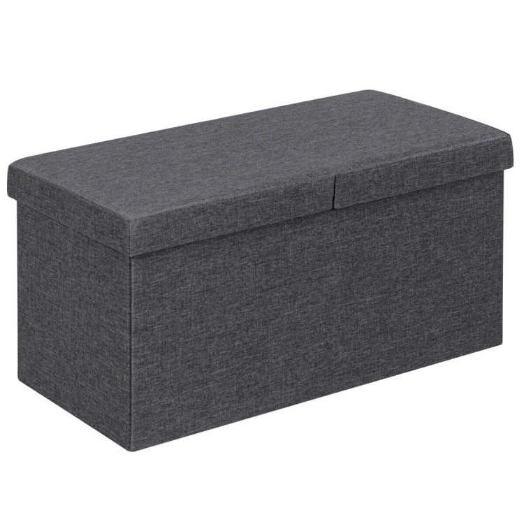 30" Folding Storage Ottoman with Lift Top - Dark Grey