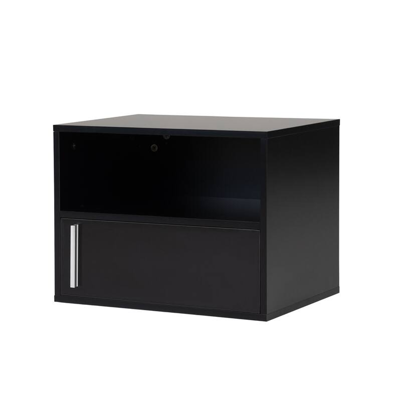 Wall-Mounted Wood Nightstand with Swing Door (Set of 2)
