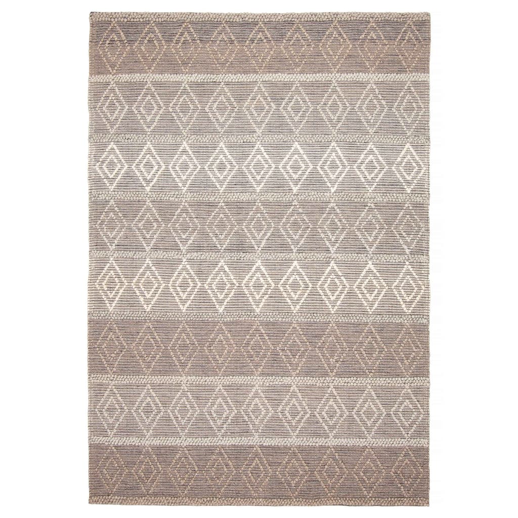 ECARPETGALLERY Braid weave Sienna Grey Wool Rug - 6'2 x 8'9