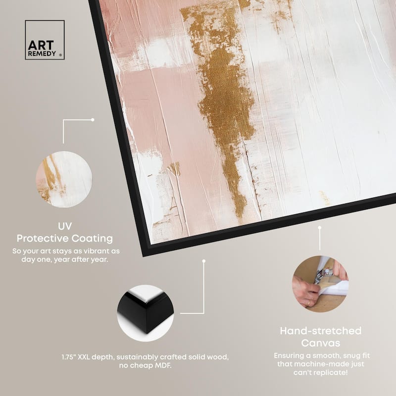 Golden Glow on Pink Canvas by Art Remedy