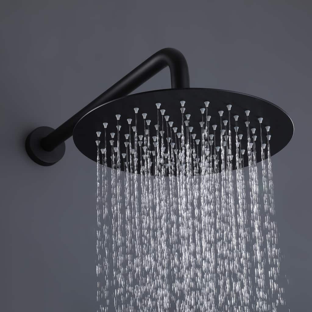 Modland 10" Air Boost Rain Shower Head - High Pressure, WaterSense 1.8GPM, Matte Black/Brushed Gold