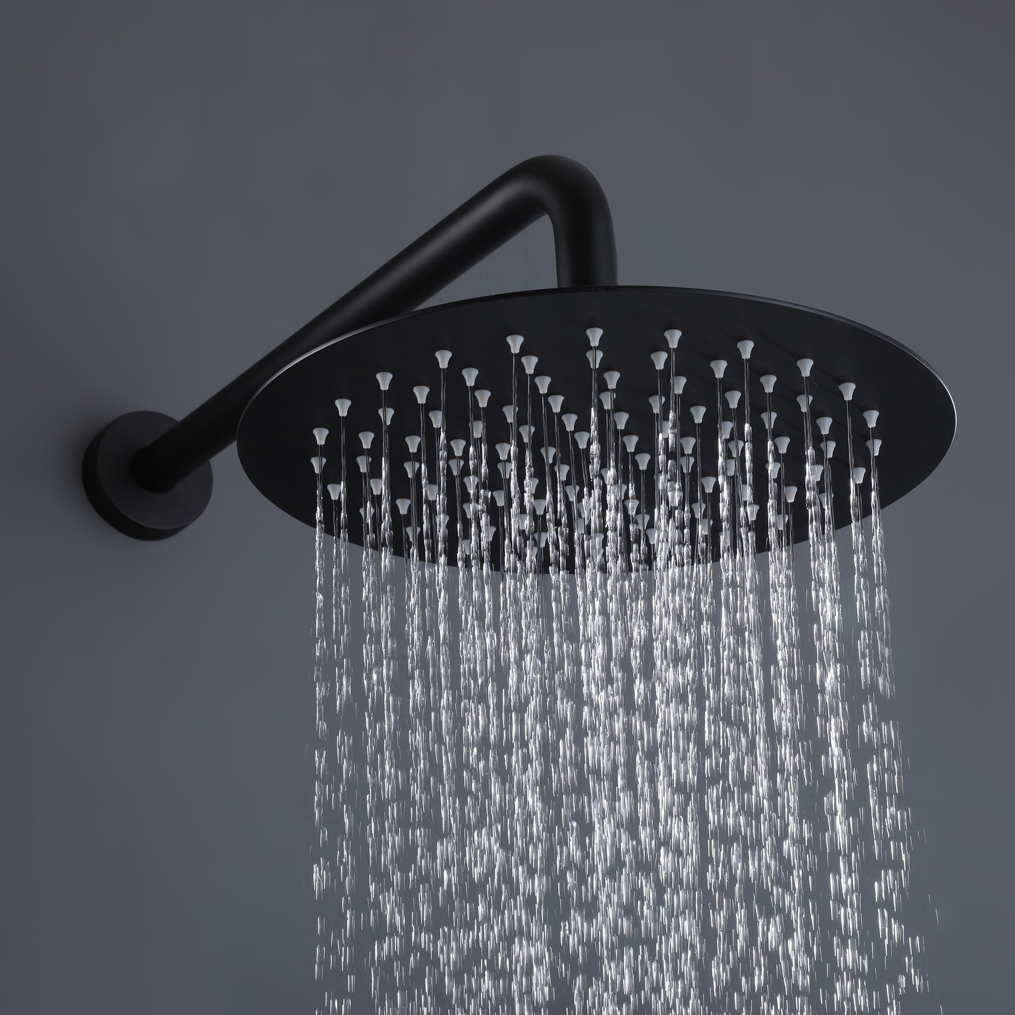 Modland 10" Air Boost Rain Shower Head - High Pressure, WaterSense 1.8GPM, Matte Black/Brushed Gold