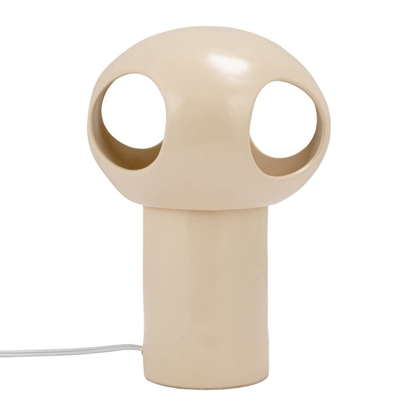 Stoneware Table Lamp with Cut-Outs and Inline Switch