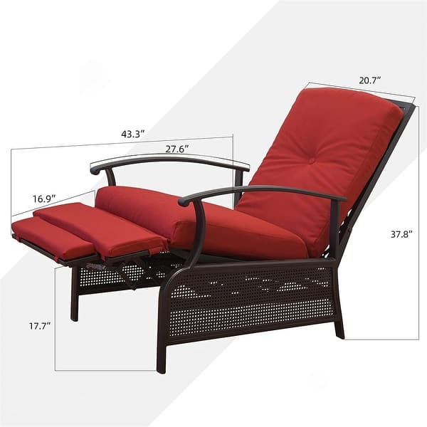 Ergonomic Design Patio Recliner Chair,Outdoor Adjustable Lounge Chair