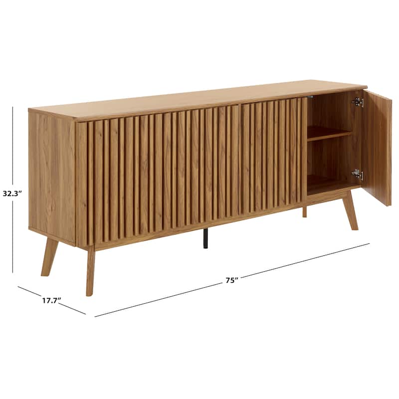 SAFAVIEH Helena 4-Door 4-Shelf Large Entertainment Media Stand for TVs up to 80" - 75"W x 18"D x 32"H