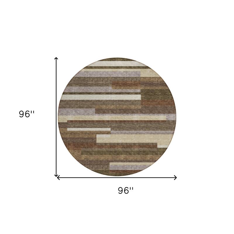 HomeRoots Striped Transitional Rectangle Outdoor Rug