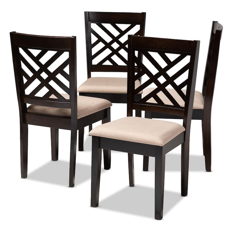 Modern and Contemporary Dining Chair 4-Piece Set - Sand Brown