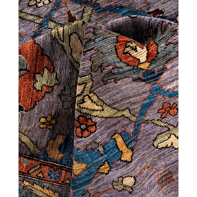 Serapi One-of-a-Kind Hand-Knotted Area Rug - Purple - 8' 9" x 12' 3"
