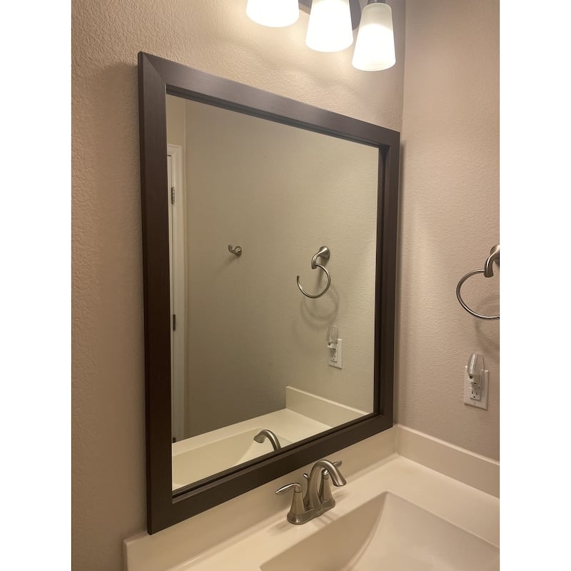 Frame My Mirror Espresso Textured Framed Vanity Mirror, Meade Design