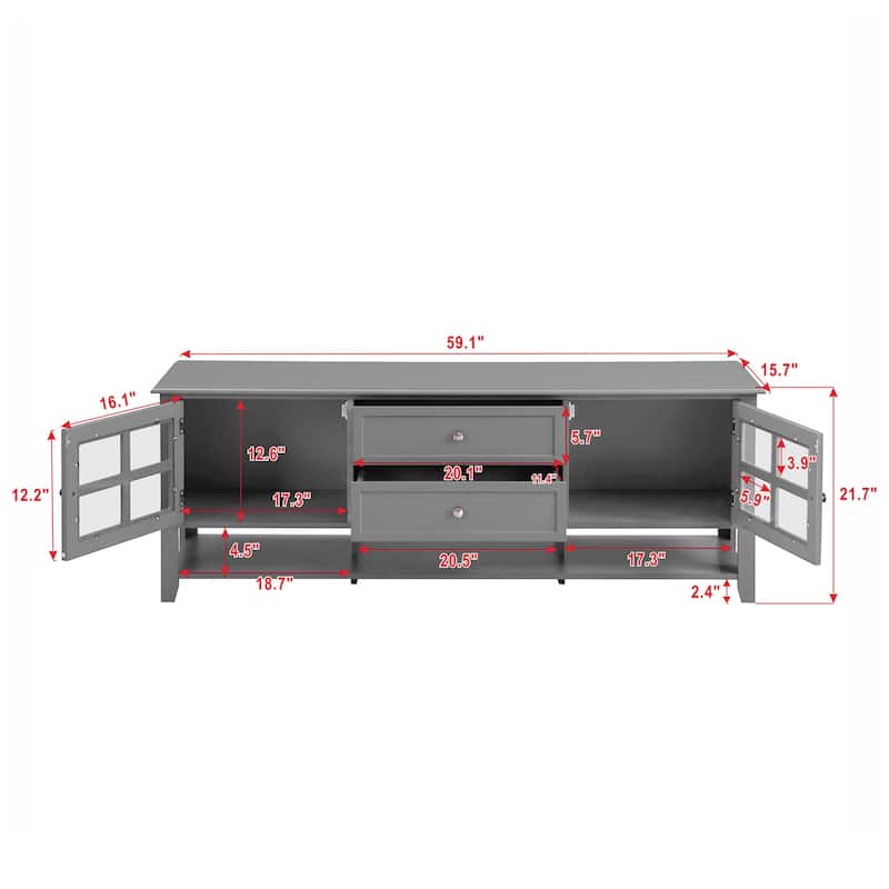 TV Stand for TVs up to 60", Media Console Entertainment Center with Storage Space