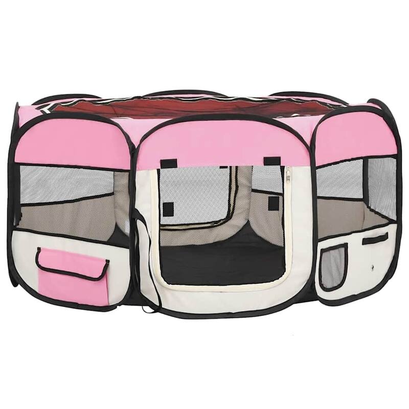 vidaXL Foldable Dog Playpen with Carrying Bag Dog Kennel Puppy Run Playpen