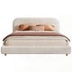 preview thumbnail 45 of 94, Upholstered Platform Bed with Curve-Shaped Design Headboard