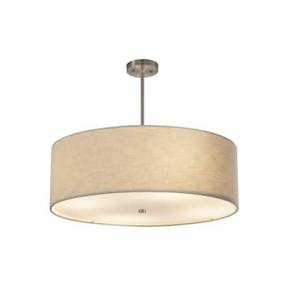Justice Design Group EVOLV Textile Classic 24-inch Brushed Nickel Drum Pendant