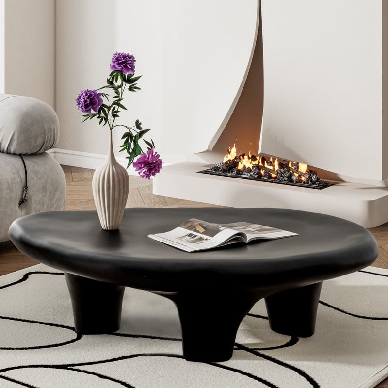 47" Iregular Cloud Shaped Fiberglass Low Profile Coffee Table