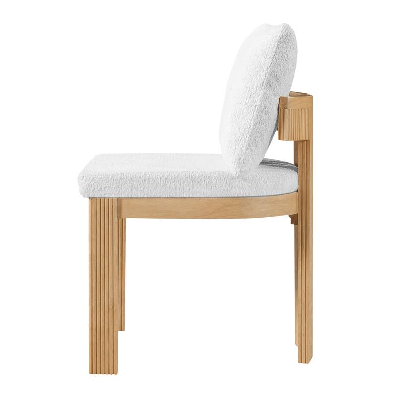 Christopher Knight Home - Modern 20.67" Boucle Upholstered Dining Chairs Set, Ergonomic Contoured Seat & Solid Wood Legs