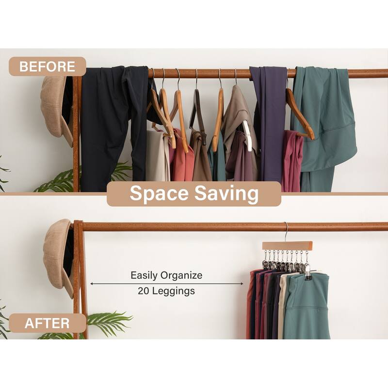 2-pack Hat Rack, Multi-Use Pants Hangerb with 10 Adjustable Stainless Steel Clips