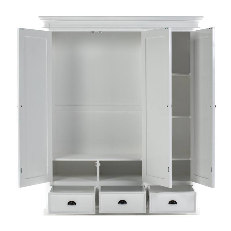 HomeRoots 62" Off White Solid Wood Frame Standard Curio Cabinet With Six Shelves