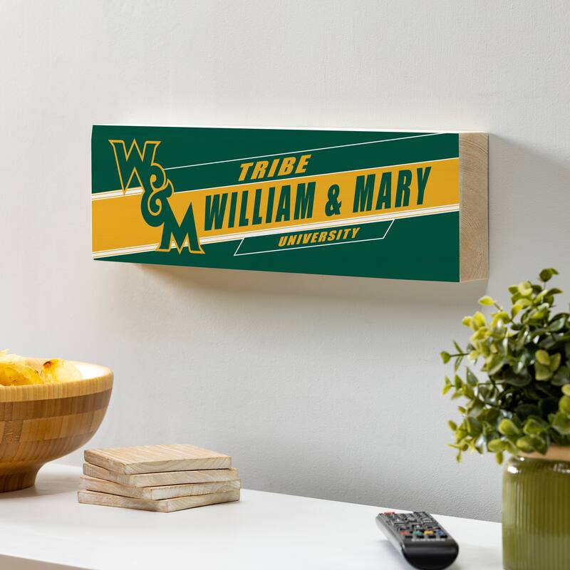 William & Mary Wooden Tabletop Mantel Shelf Sign