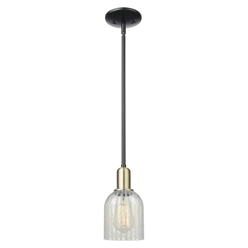 Innovations Lighting Endless Possibilities Arcadia - Caledonia - 1 Light 5" Stem Hung Mini Pendant - Mouchette/Black Antique Brass