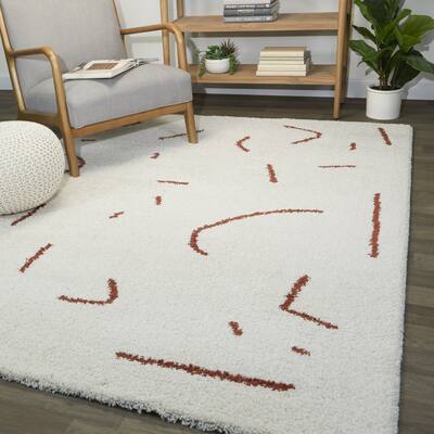 Kiefer Abstract Shag Area Rug - Overstock - 33685285