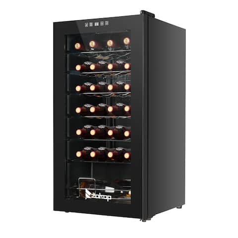 18/28-Bottle Compressor Wine Cooler and Refrigerator for Home, Bar, Perfect for Soda Beer or Wine, Stainless Steel, 1.8Cu.Ft