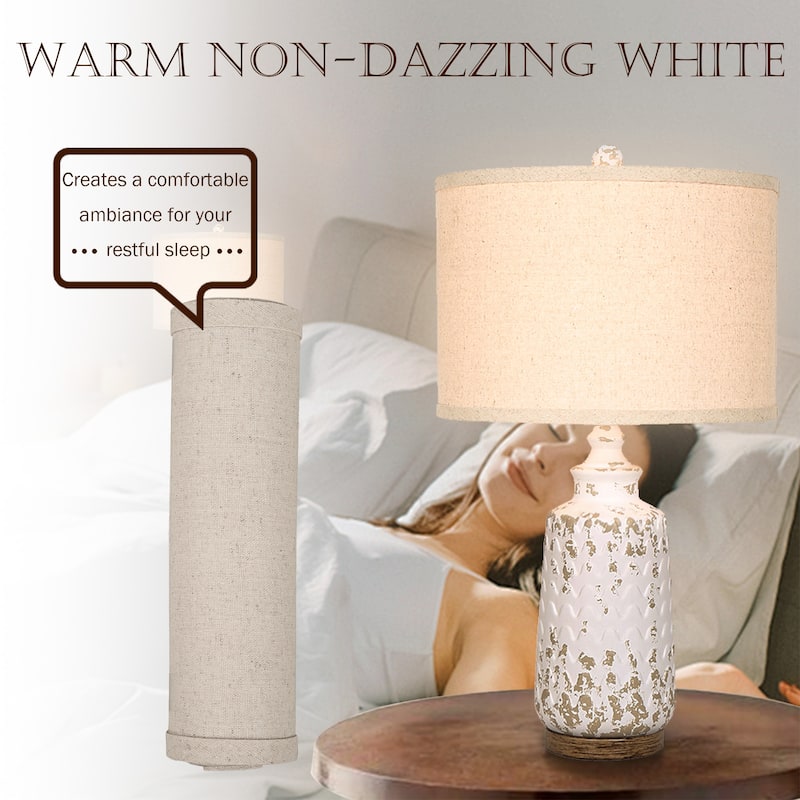 2 Set Modern Ceramic 22.5"H Nightstand Table Lamp