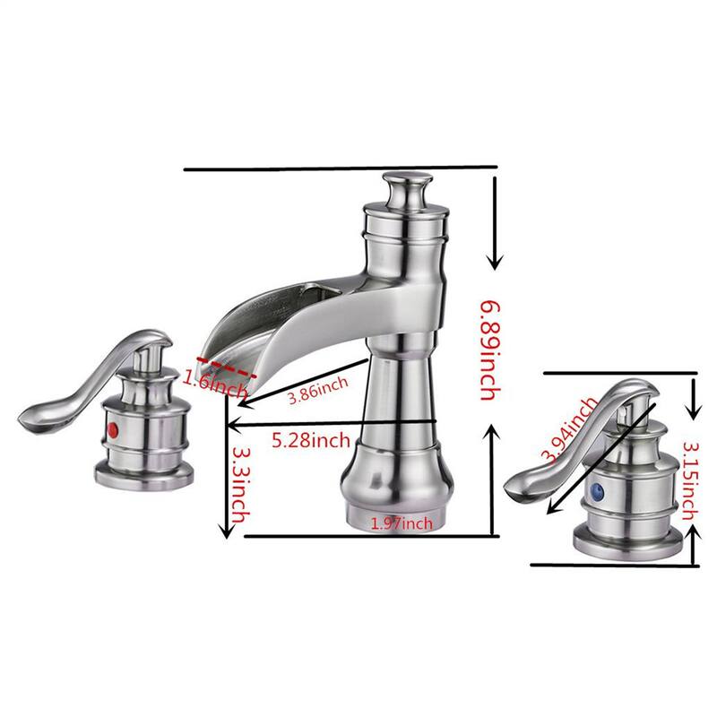 8 Inch Widespread Bathroom Faucet With Drain Assembly Double Handle Waterfall Bathroom Sink Faucets 3 Holes Elegent Basin Taps