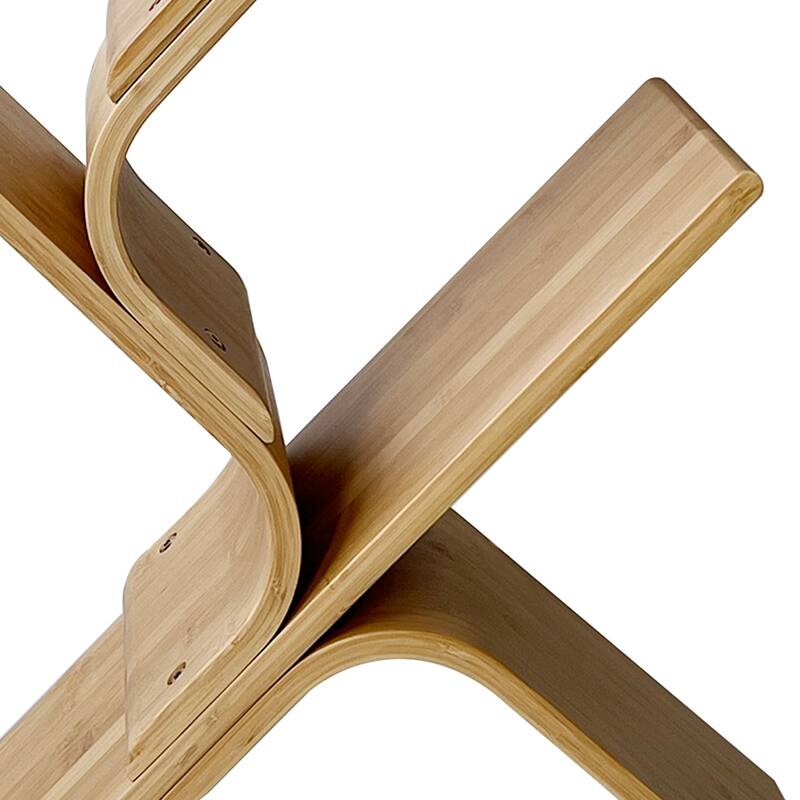 Furniture of America Asher Contemporary Natural Bamboo 6-Tier Curved Design Tree Bookshelf