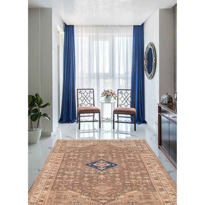 ECARPETGALLERY Hand-knotted Antalya Vintage Brown Wool Rug - 4'5 x 6'9