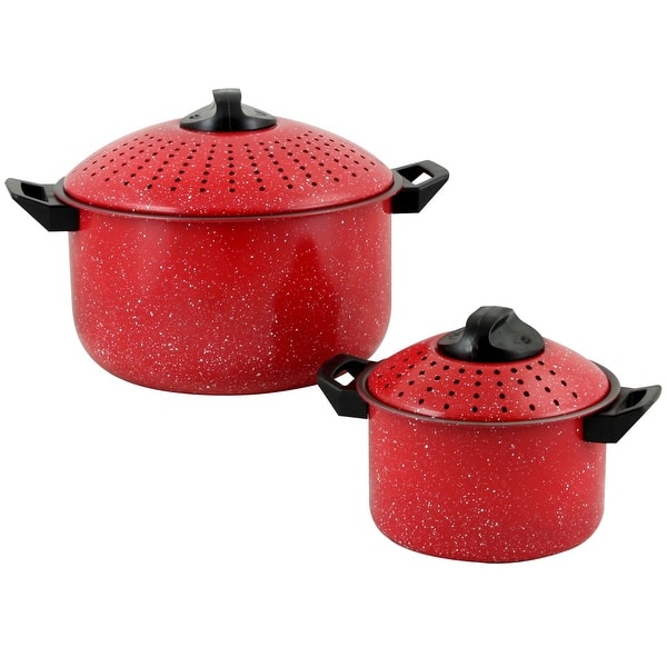 Gibson Home Casselman 4Pc Nonstick Pasta Pot Set in Red with