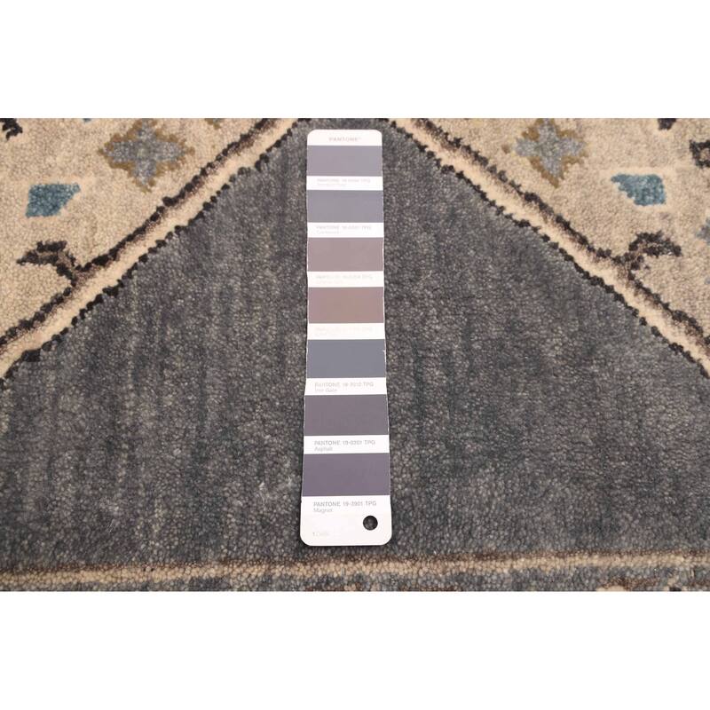 ECARPETGALLERY Hand-knotted Finest Agra Jaipur Dark Grey Wool Rug - 8'6 x 11'3